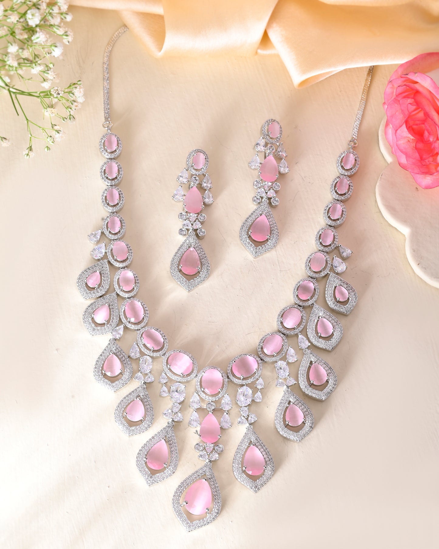 Pink Grandiose necklace set