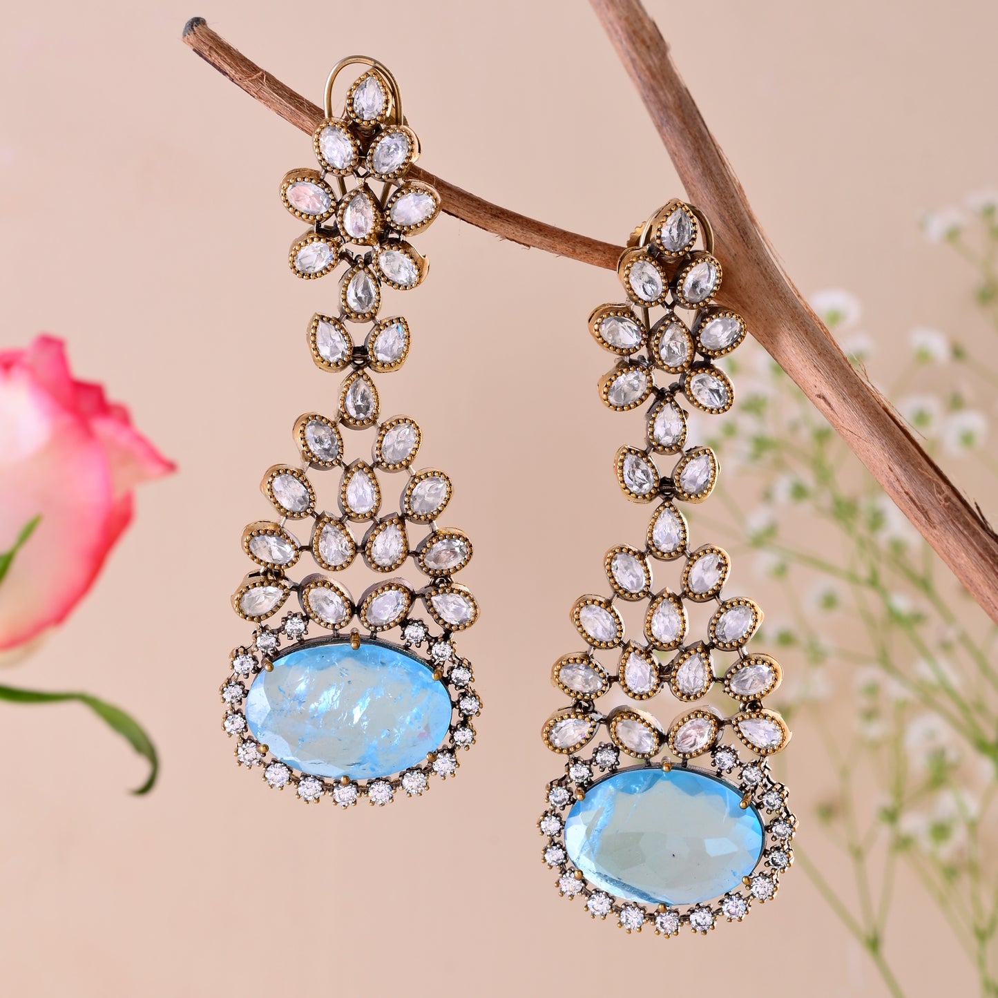 Hyderabadi Kundan statement earrings