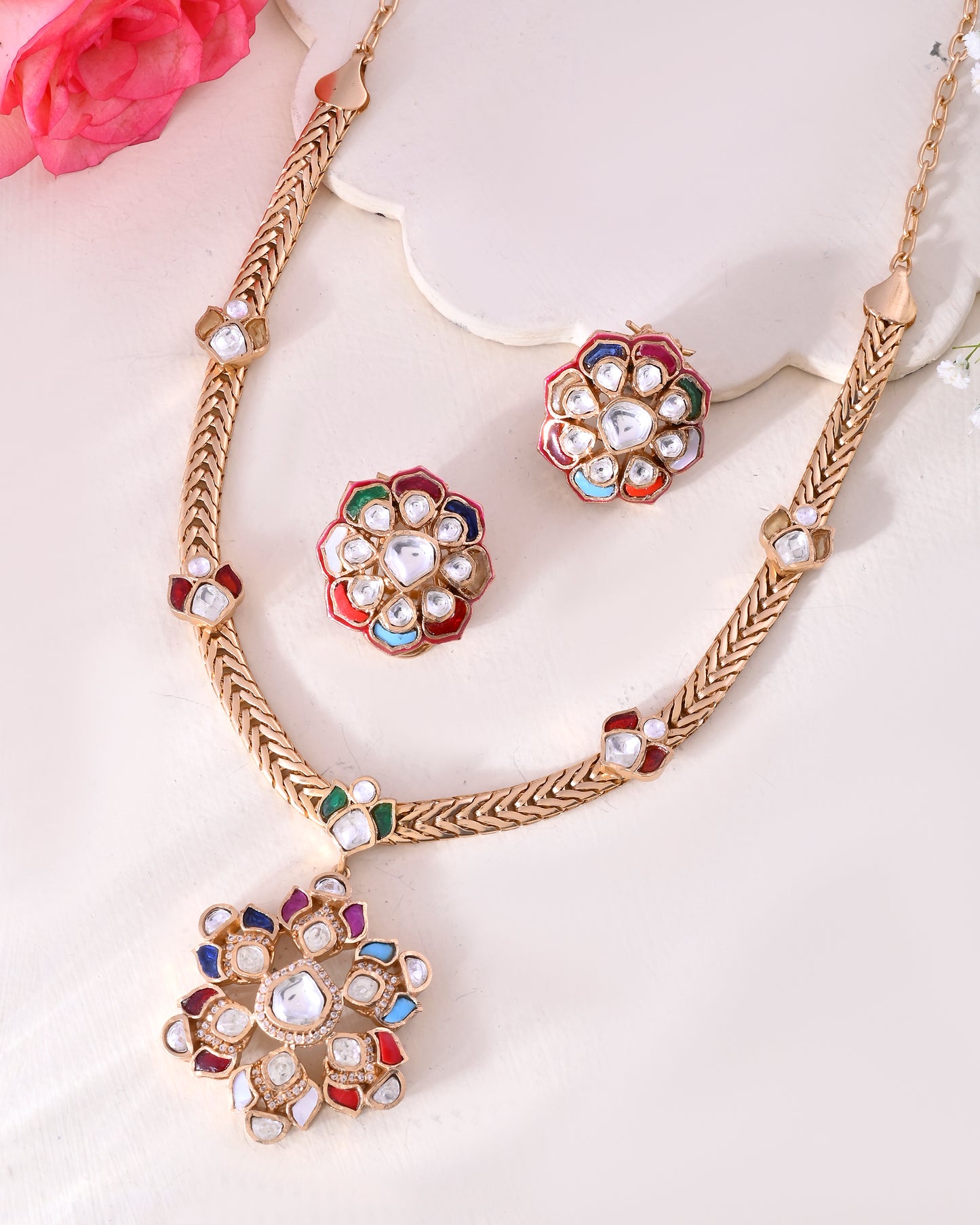 Mina-phool Necklace set