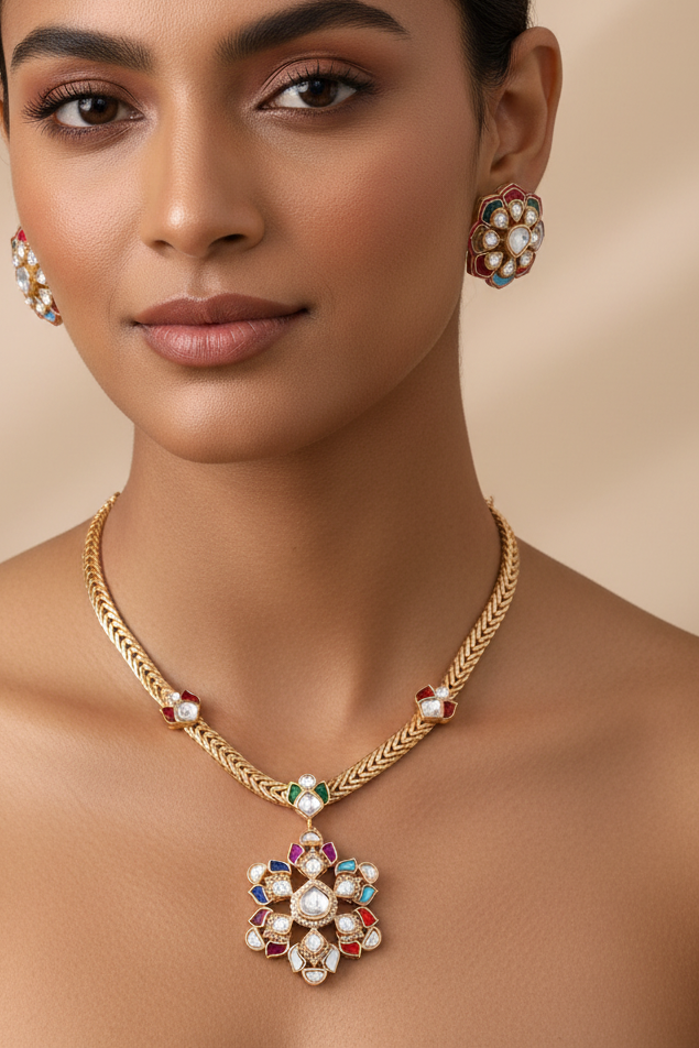 Mina-phool Necklace set