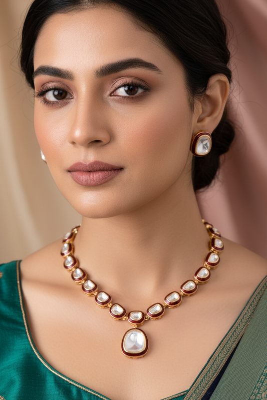 Mina-Kundan necklace set