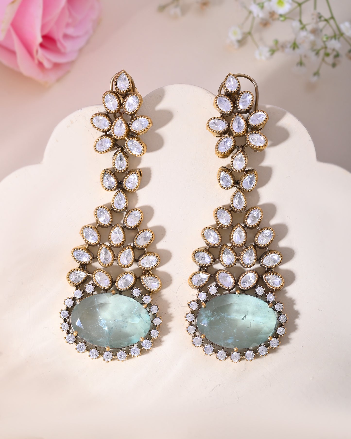 Hyderabadi Kundan statement earrings
