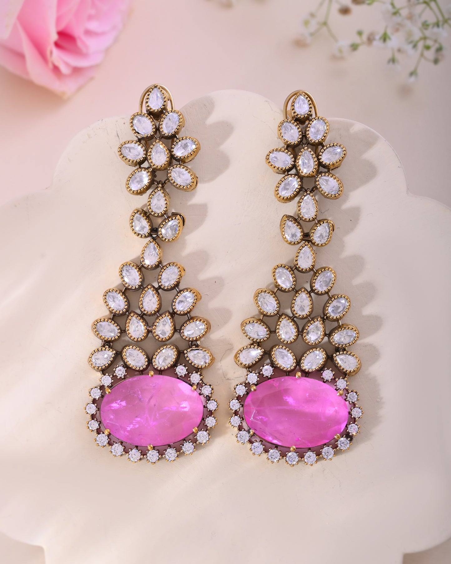 Hyderabadi Kundan statement earrings