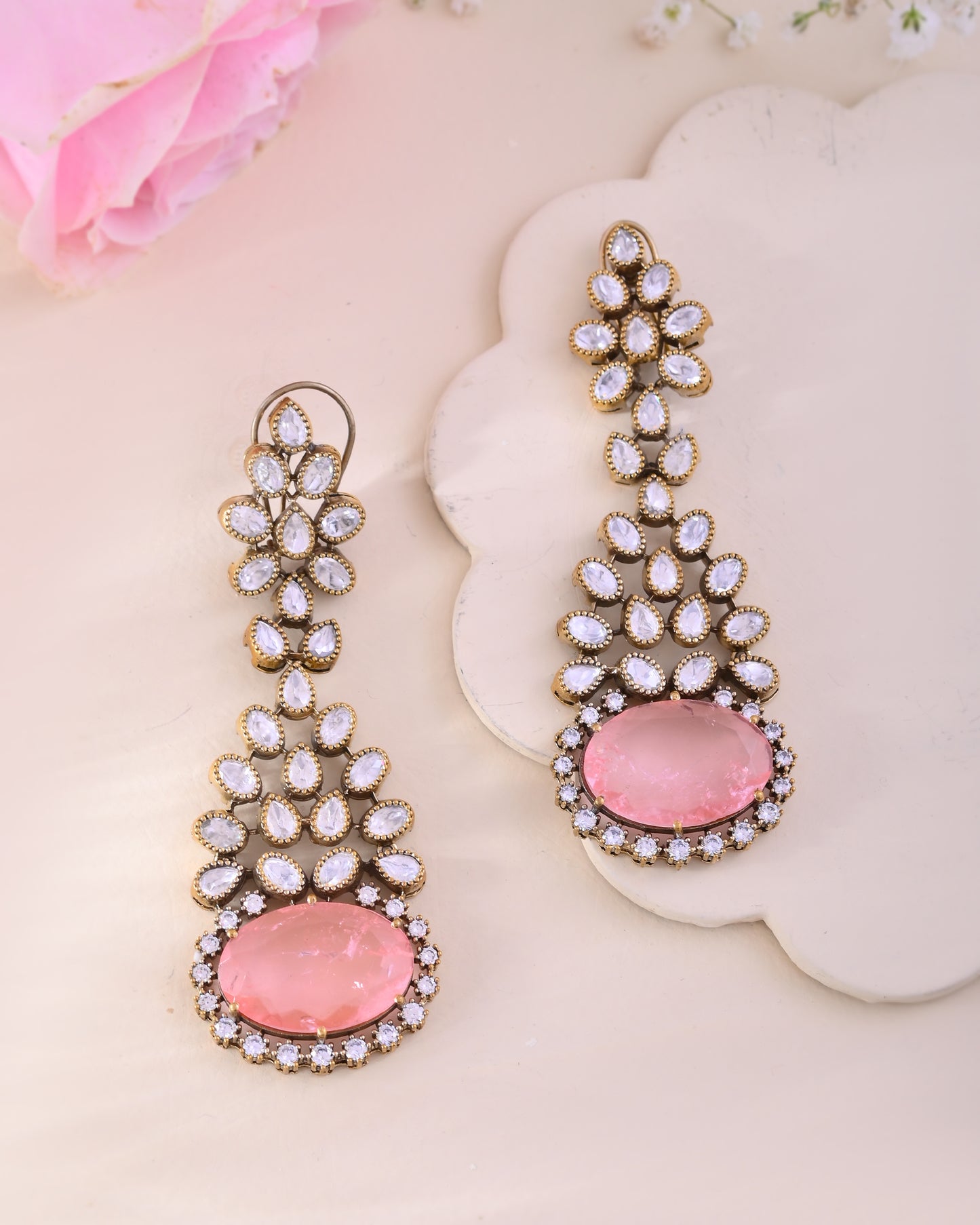 Hyderabadi Kundan statement earrings