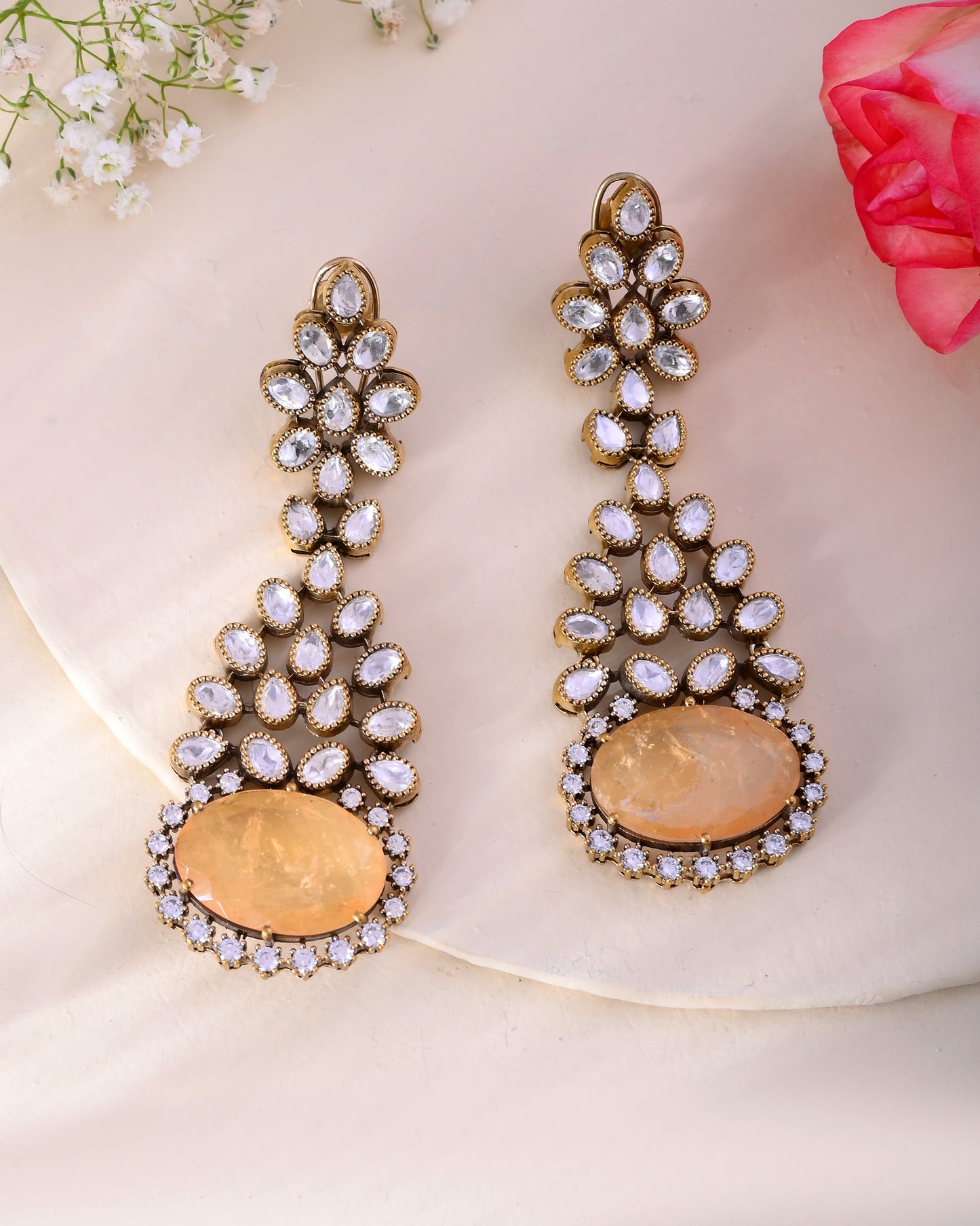Hyderabadi Kundan statement earrings