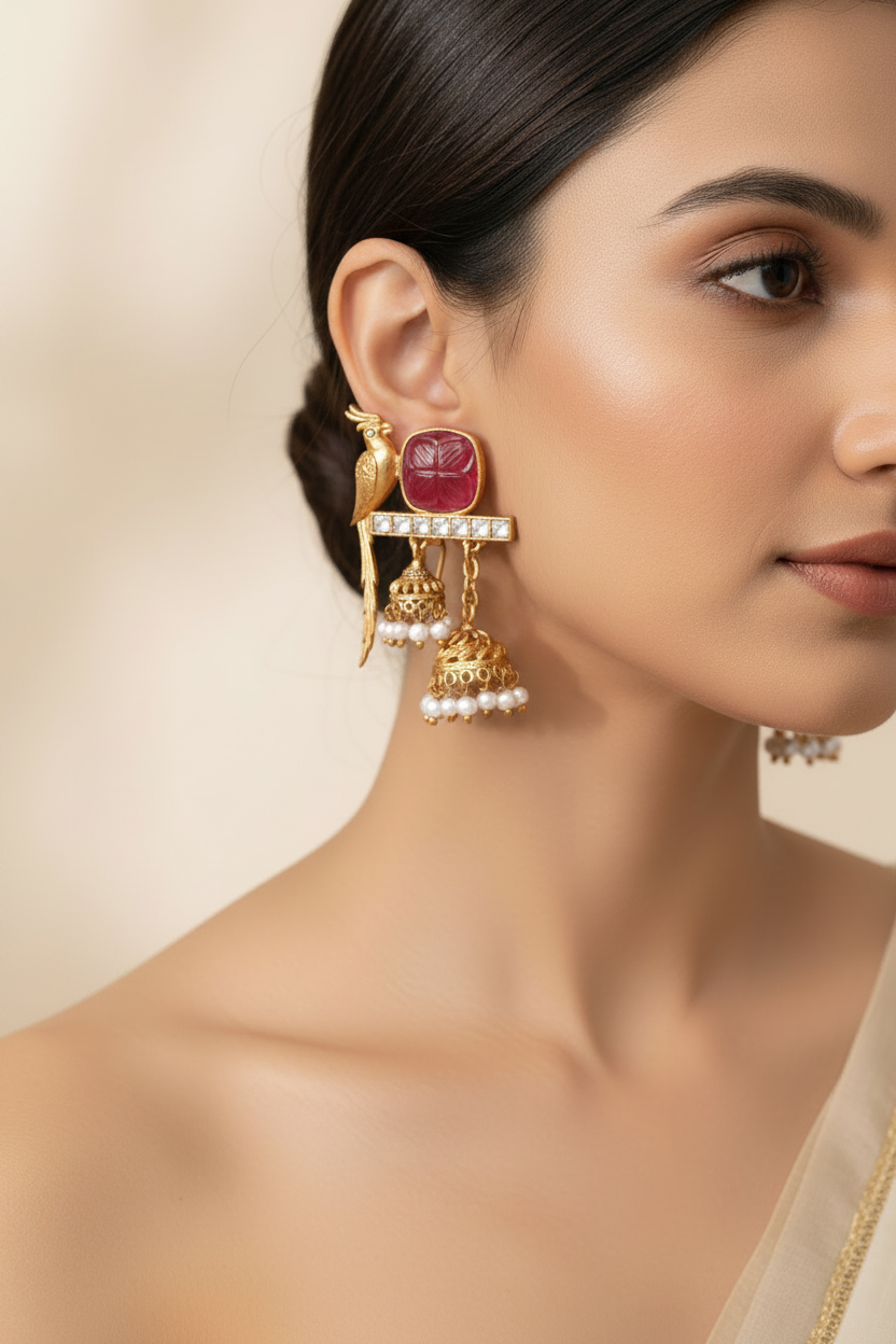 Panchi bani Apala earrings