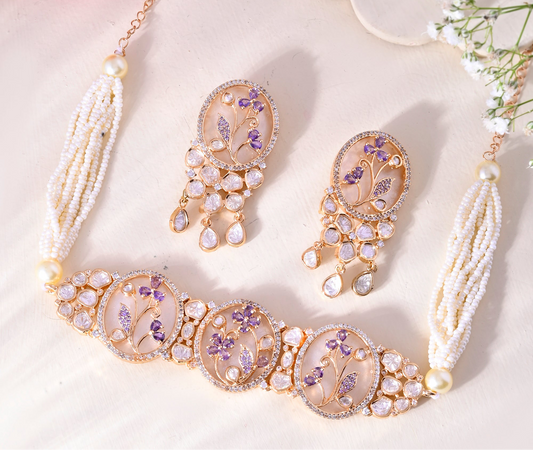 Chandni Choker in mother of pearl