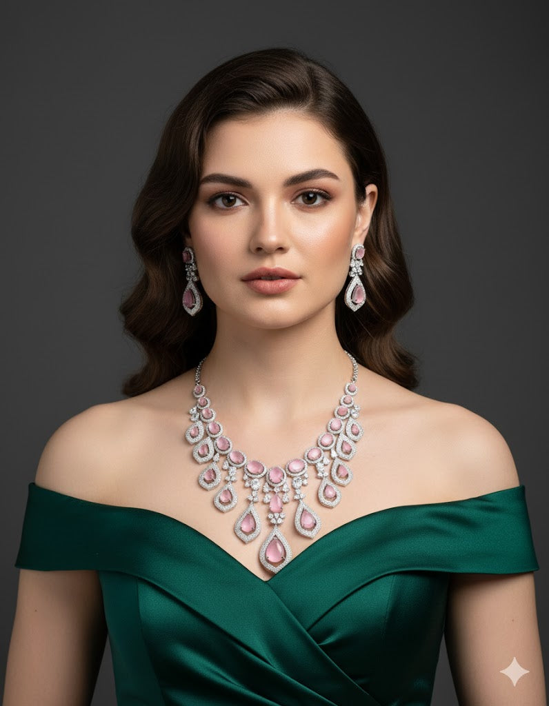 Pink Grandiose necklace set