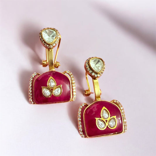Red Pota drop Earrings